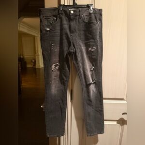 Pacsun Distressed Black Jeans for Men